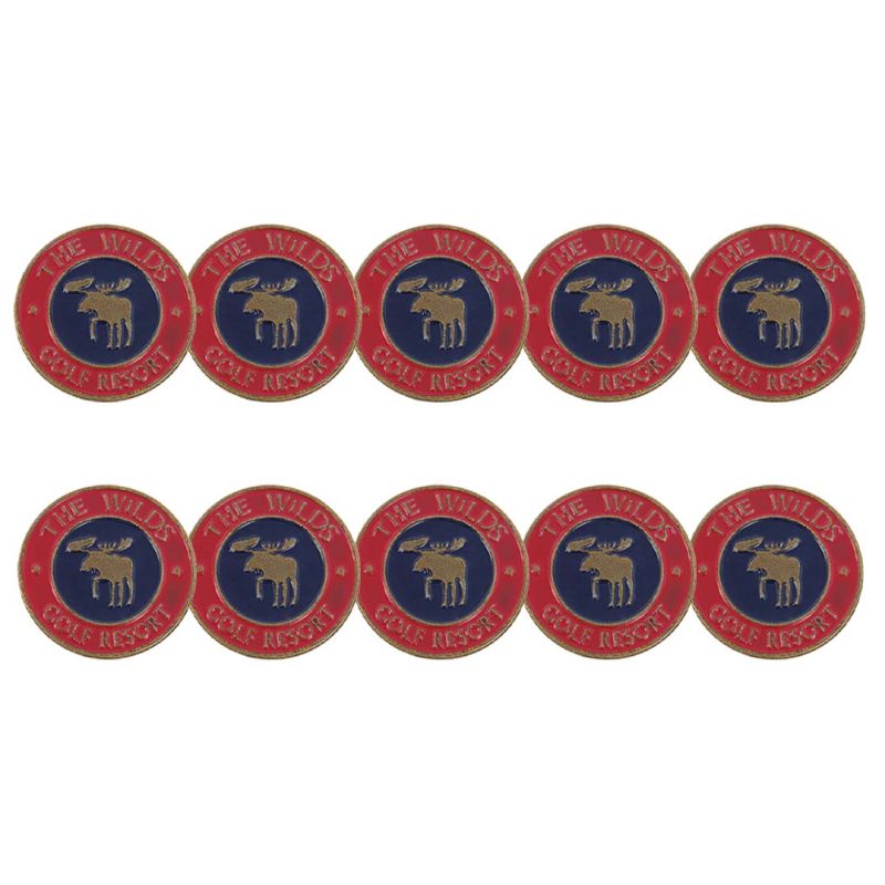 ahead The Wilds Golf Resort Ball Markers BM4R WILDSA BLKRED 2