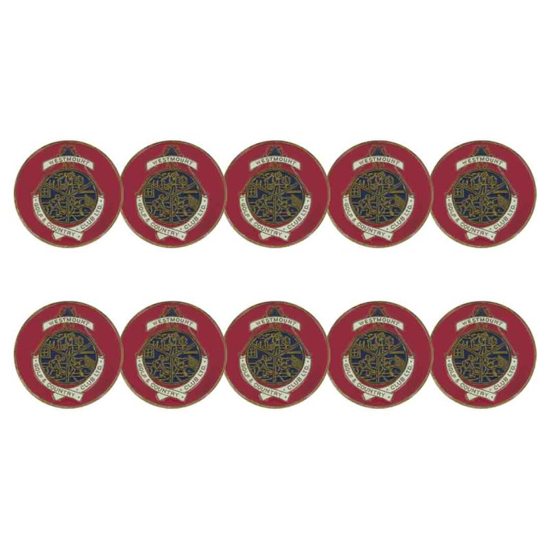 ahead Westmount Golf Country Club Ball Markers BM4D WESTMOUNT RED 1