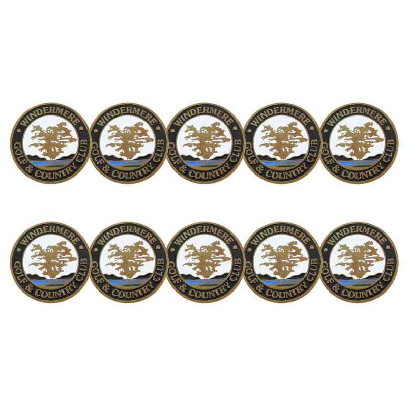 ahead Windermere Golf Country Club Ball Markers BM4R WINDGC BLKWHT 1