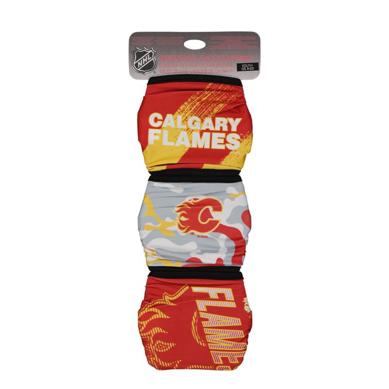 nhl kids youth calgary flames 3 pack face mask hk5bofefk flm 0